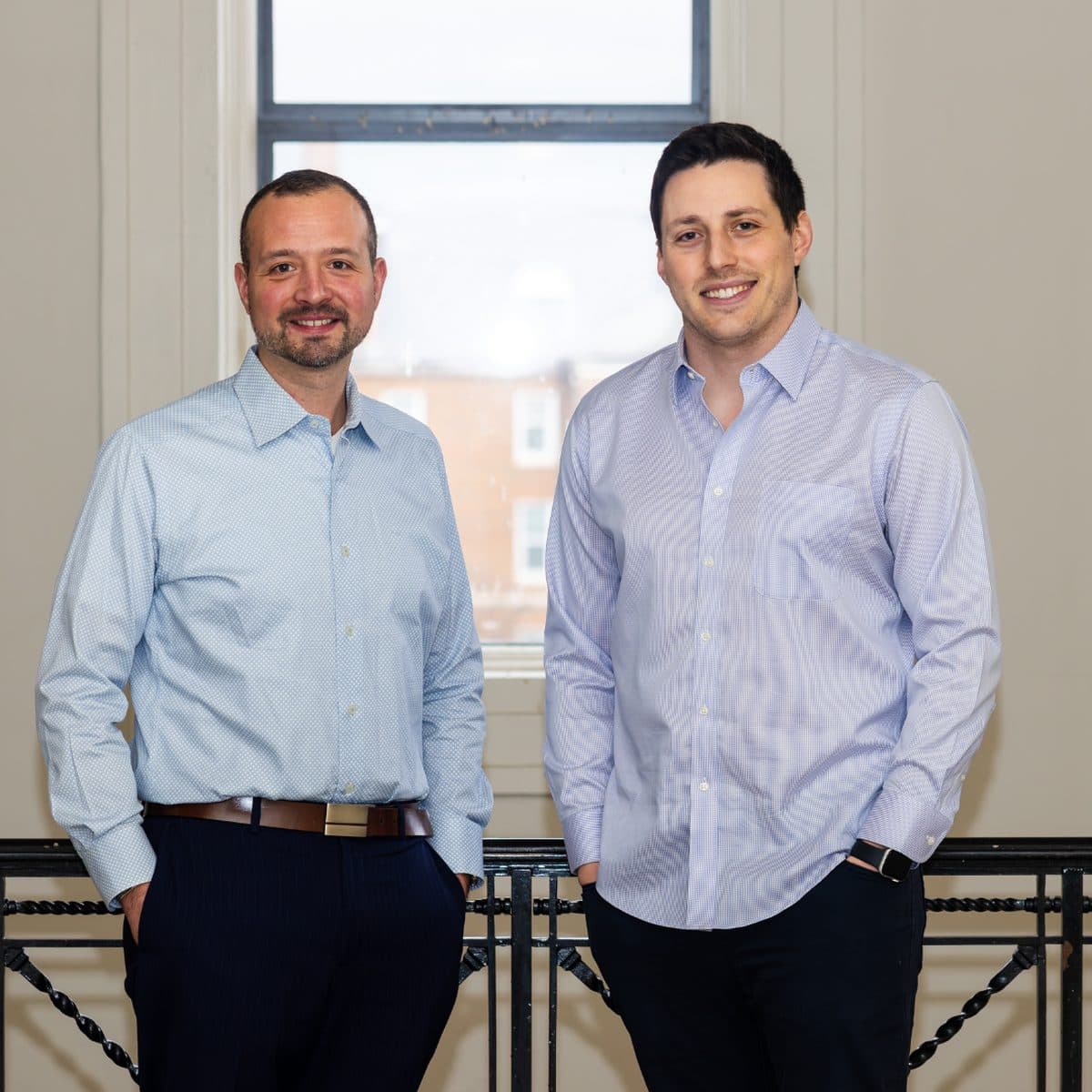 Dr. Sean O’Connor and Dr. Koby Sarubin inside the Rotunda building in Baltimore